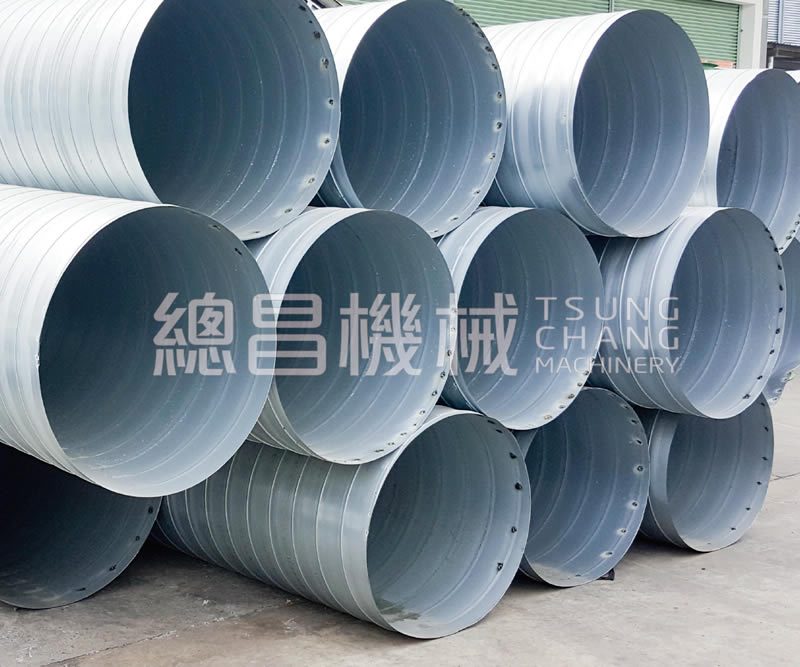 總昌集塵螺旋風管成品堆放